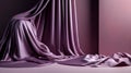 Beautiful smooth elegant violet purple satin silk, generative AI. Royalty Free Stock Photo