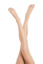 Beautiful smooth, shaved legs and feet. Royalty Free Stock Photo