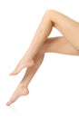 Beautiful smooth waxing woman legs