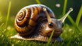 beautiful snail close up Royalty Free Stock Photo