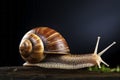 Beautiful snail with horns. Generative AI Royalty Free Stock Photo
