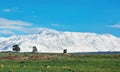 Beautiful snow-capped Mount Hermon in winter Royalty Free Stock Photo