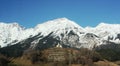 Beautiful snow capped mountain and hill top church Royalty Free Stock Photo