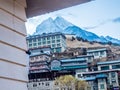 Namche, Nepal 04/12/2018 : A beautiful snow capped mountain from the Nest Guesthouse