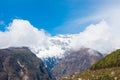 Beautiful snow defile mountain landscape, trekking route to the Royalty Free Stock Photo