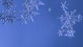 Beautiful snow flake on a light blue background close up Royalty Free Stock Photo