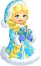 Beautiful Snow Maiden on a white background