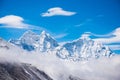 Beautiful snow mountain views on route to Everest Base Camp Royalty Free Stock Photo