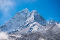 Beautiful snow mountain views on route to Everest Base Camp Royalty Free Stock Photo