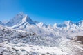 Beautiful snow mountain views on route to Everest Base Camp Royalty Free Stock Photo