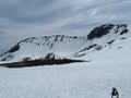 Beautiful snow on the mountains of an incredible color and very cold