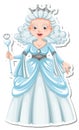 Beautiful snow queen cartoon character sticker Royalty Free Stock Photo