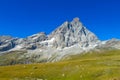 Alps snow mountains in Italy, Matterhorn or Monte Cervino and Monte Rosa area summits