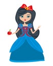 Beautiful Snow White with a poisoned apple