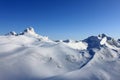 Beautiful snowdrift against the blue sky