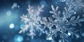 beautiful snowflake, close up macro ice winter white and blue background texture, graphic resource, winter season graphic resource Royalty Free Stock Photo