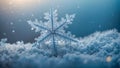 Beautiful snowflake detail design freeze winter season bokeh christmas weather frost cold