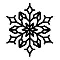 Beautiful snowflake icon, outline style