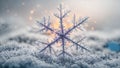 Beautiful snowflake design freeze season bokeh christmas weather frost detail