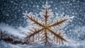 Beautiful snowflake detail design freeze season bokeh christmas weather frost cold