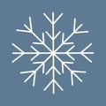 Beautiful snowflake, winter design element, flat vector Royalty Free Stock Photo