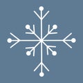 Beautiful snowflake, winter design element, flat vector Royalty Free Stock Photo