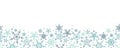 Beautiful Snowflakes horizontal seamless pattern - hand drawn, great for Christmas or New Years themed fabrics, banners, wrapping Royalty Free Stock Photo