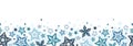 Beautiful Snowflakes horizontal seamless pattern - hand drawn, great for Christmas or New Years themed fabrics, banners, wrapping Royalty Free Stock Photo