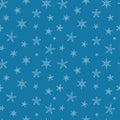 Beautiful Snowflakes seamless pattern - hand drawn, great for Christmas or New Years themed fabrics, banners, wrapping paper, Royalty Free Stock Photo