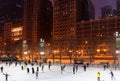 Beautiful snowy Christmas eve in Chicago. Royalty Free Stock Photo