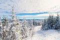 Beautiful snowy landscape in Quebec, Canada