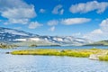 Beautiful snowy mountain landscape in Finse, Norway Royalty Free Stock Photo