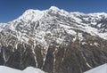 Beautiful snowy mountain landscape view of Himalaya mountains during sunny day Royalty Free Stock Photo