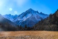 Sunrise Sunset in the mountains of Himalayas Nepal Api Base Camp Trek, Darchula, Nepal Royalty Free Stock Photo