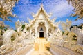 Beautiful snowy white temple Wat Rong Khun temple in Chiang Rai, Thailand, Asia Royalty Free Stock Photo