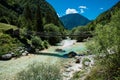 Beautiful Soca river suspension bridge