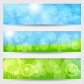 Beautiful soft bokeh nature banner set