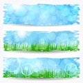 Beautiful soft bokeh nature banner set