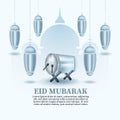 Beautiful and soft Eid Mubarak banner design Royalty Free Stock Photo