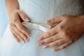 Beautiful soft manicured hands with wedding nails Royalty Free Stock Photo
