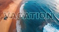 beautiful Soft ocean wave on the sandy beach, background