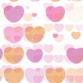 Beautiful soft orange pink hearts seamless pattern on white background Royalty Free Stock Photo