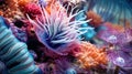 Beautiful soft and pastel colored anemoa on a coral reef. Generative AI Royalty Free Stock Photo