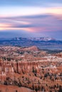 Beautiful soft pastel colors in a sunset sky over Bryce Canyon National Park. Royalty Free Stock Photo