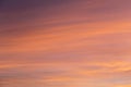 Beautiful soft sunrise, sunset yellow orange blue sky with cirrus clouds abstract background texture Royalty Free Stock Photo