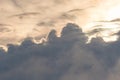 Beautiful soft sweeping cloudscape mixed with fog at sunrise creates a majestic peaceful abstract background