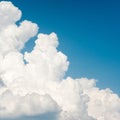 Beautiful soft white fleecy cloud on blue sky background. Square Royalty Free Stock Photo