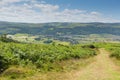 Beautiful Somerset countryside towards Porlock near Exmoor from the south west coast path Royalty Free Stock Photo