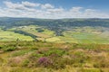 Beautiful Somerset countryside towards Porlock near Exmoor from the south west coast path Royalty Free Stock Photo