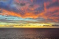 Beautiful and soothing sunset over the sea - colorful sky and clouds Royalty Free Stock Photo